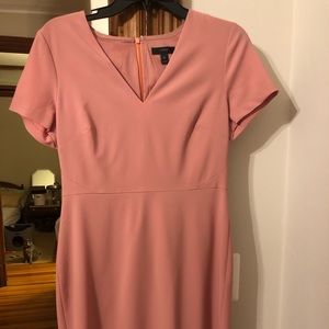 J.Crew Pink Cap-sleeve V-neck dress in Italian stretch wool, size 6p